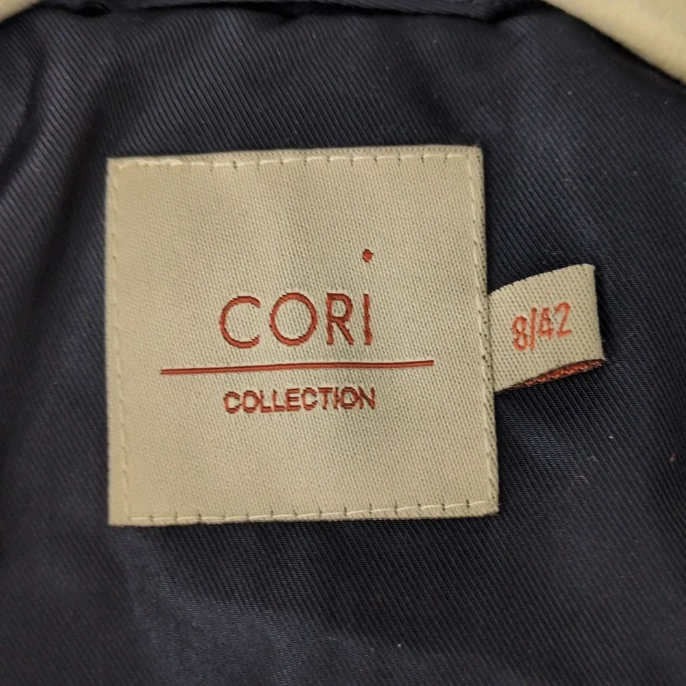 Cori Collection‎ Women's Contemporary Navy Short Trench Coat Size 8